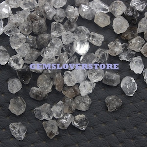 Powerful High Vibration Crystals 50 Pieces Herkimer Diamond Size 6-8 MM Semi-Precious Rocks Raw Double Terminated Herkimer Diamond Quartz