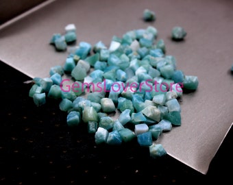 50 Tiny Rough Larimar Gemstone Pieces: Natural Jewelry Making (2-4 MM)