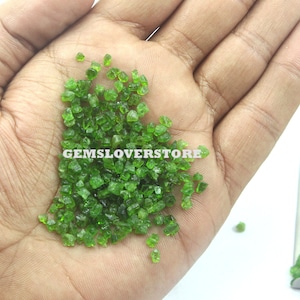 50 Pieces Natural Green Tourmaline 2-4 MM Raw, Beautiful Tiny Tourmaline Gemstone Rough, Loose Gemstone Rough Tourmaline, Tiny Green Rough