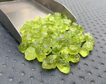 50 Raw Peridot Crystals: Natural Rough Gemstones (6-8 MM)