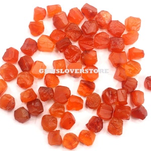 25 Pieces Raw Carnelian Stone 10-12 MM Raw, Fabulous Gemstone Rough Natural Carnelian Gemstone, Healing Crystal Orange Carnelian Raw Stone