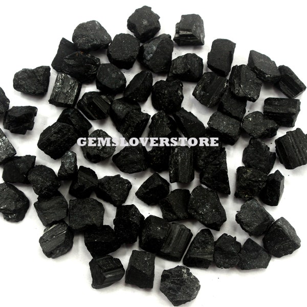 25 Pieces Powerful Grounding Stone Rough Size 8-10 MM,Natural Raw Black Tourmaline Untreated Gemstone,Rough Black Tourmaline Quartz Rough