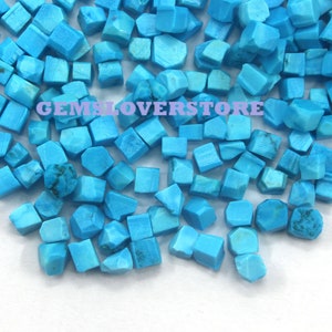 Blue Turquoise Tiny 50 Pieces  Raw Size 2-4 MM, Turquoise Stone of Communication Rarest Turquoise Ornamental Stone Raw Jewelry Wholesale Raw