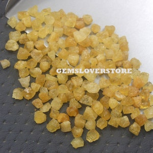 50 Raw Yellow Aquamarine Gemstones: Natural Crystal Pieces (4-6 MM)