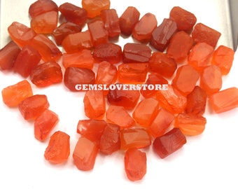 25 Rohe Karneol Edelstein Stücke: Natürliche Heilung Kristalle (12-14 MM)