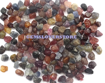 50 Raw Multi Sapphire Chunks: Natural Crystal Gemstones (6-8 MM)
