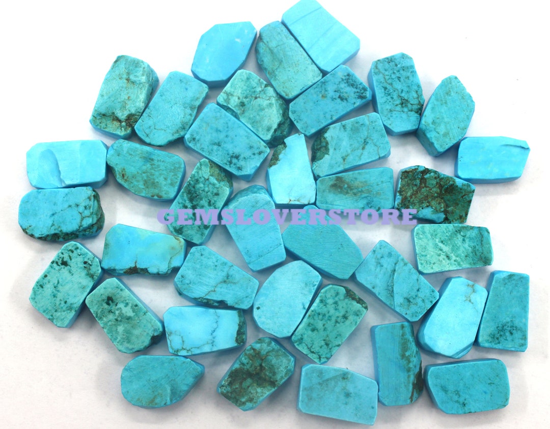 10 Pieces Sky Blue Stone Rough Size 1618 MM Turquoise Raw Jewelry