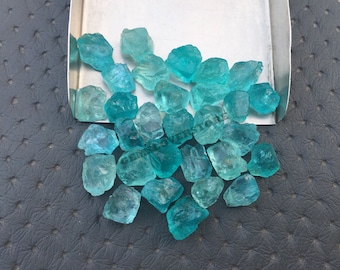 50 Blue Apatite Raw Gemstone Roughs (6-8 MM)