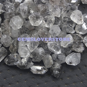 Untreated Natural 25 Pieces Herkimer Quartz Diamond Raw,  Size 10-12 MM Rough, Herkimer Diamond For Making Raw Jewelry Wholesale Price