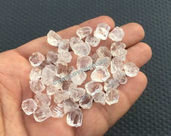 25 Pieces Quartz Raw Size 10-12 MM Rough,Rough Clear Quartz Crystal Natural Gemstone, Natural Clear Quartz Gemstone,Bulk Rough Clear Quartz