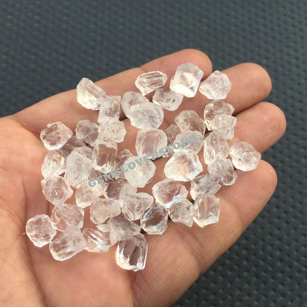 25 Pieces Quartz Raw Size 10-12 MM Rough,Rough Clear Quartz Crystal Natural Gemstone, Natural Clear Quartz Gemstone,Bulk Rough Clear Quartz