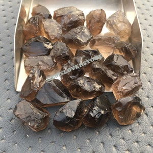 10 Pieces Gemstone Raw Size 16-18 MM,Untreated Brown Smoky Quartz Rough, Crystal Raw For Meditation,Rough Stone, Natural Smoky Quartz Rough