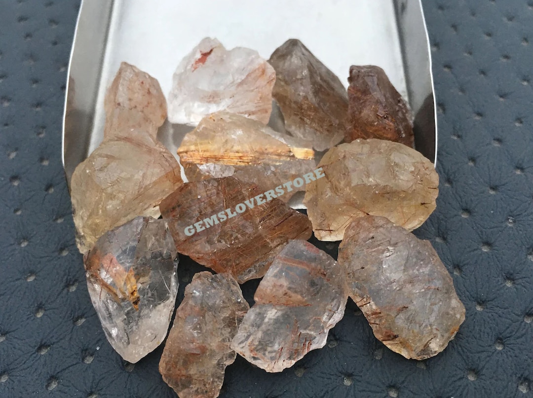 Quartz Rutile Rough 10 Copper Rutile Quartz Rough Stones: Natural Crystal (16-20 MM) - Etsy