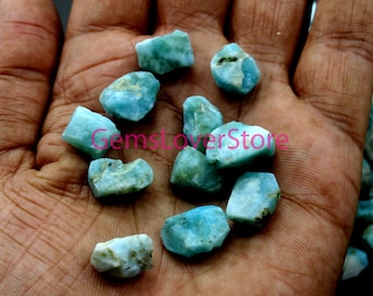 10 Raw Larimar Gemstones: Natural Rough Meditation Stones (14-16 MM)