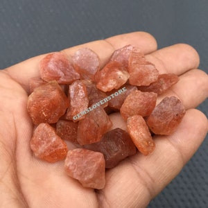 Oregon Sunstone Rough Gemstone: Natural Raw Crystals (10 Piece, 14-16 MM)