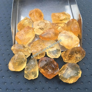 10 Raw Citrine Crystals: Natural Yellow Gemstone (16-20 MM)