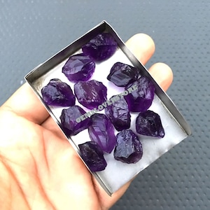 10 Pieces Handmade Cut Raw,Size 18-20 MM Amethyst Rough,Natural Amethyst Gemstone Raw,February Birthstone Amethyst Making Jewelry Wholesale