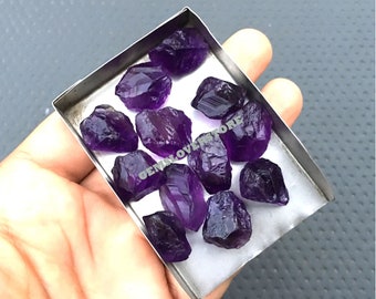 10 Stück handgefertigter roher Amethyst, Größe 18–20 mm, roher Amethyst, natürlicher roher Amethyst-Edelstein, Februar-Geburtsstein, Amethyst-Herstellung, Schmuck im Großhandel