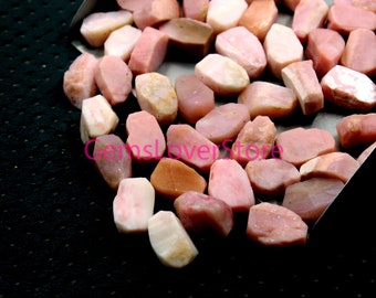 10 pedaços de gema bruta de opala rosa peruana (16-18 mm)