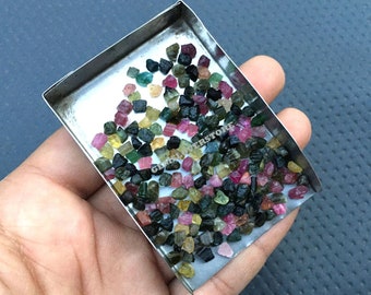 50 Raw Multi Tourmaline Gemstones: Natural Rough Crystals (2-4 MM)