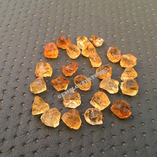 25 Stück natürlicher Citrine Stone Raw Größe 8-10 MM Birthstone Citrine Cluster Raw Healing Kristallsteine, loser Citrin, Großhandel Citrine Rough