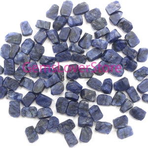 15 Pieces Jewelry Raw 12-14 MM Natural Blue Sodalite Gemstone Untreated Raw Good Quality Sodalite Healing Crystal Rough Loose Gemstone