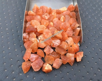 50 Sunstone Rohe Sparkle Kristalle: Natürlicher Orangener Edelstein (6-8 MM)
