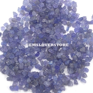 50 Pieces Blue Tanzanite 2-4 MM Raw, Genuine Natural Tanzanite Gemstone Rough, Loose Gemstone Rough December Birthstone Rough Tanzanite Raw