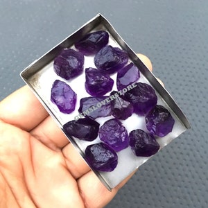 10 Pieces Fantastic Quality Raw,Size 16-18 MM Hand Cut Amethyst Rough,Natural Purple Amethyst Gemstone Raw,Amethyst Healing Stone Wholesale