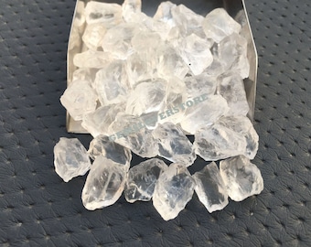 10 Stück große grobe Größe 16–18 mm Kristall, unpolierter natürlicher klarer Quarz-Edelstein roh, Kristall-Roh-Edelstein, hochwertiger klarer Quarz roh
