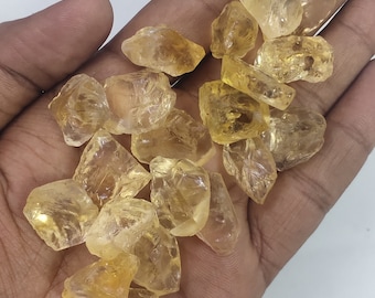 5 pièces de citrine jaune brute, taille 20-24 mm, grappe de citrine naturelle, pierres de cristal de guérison brutes, citrine en vrac, citrine brute pour la fabrication de bijoux