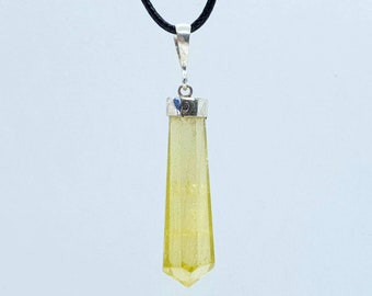 Natural Citrine Crystal Gemmy Pendant Quartz in Silver 925 Healng/Gift/Jewellery