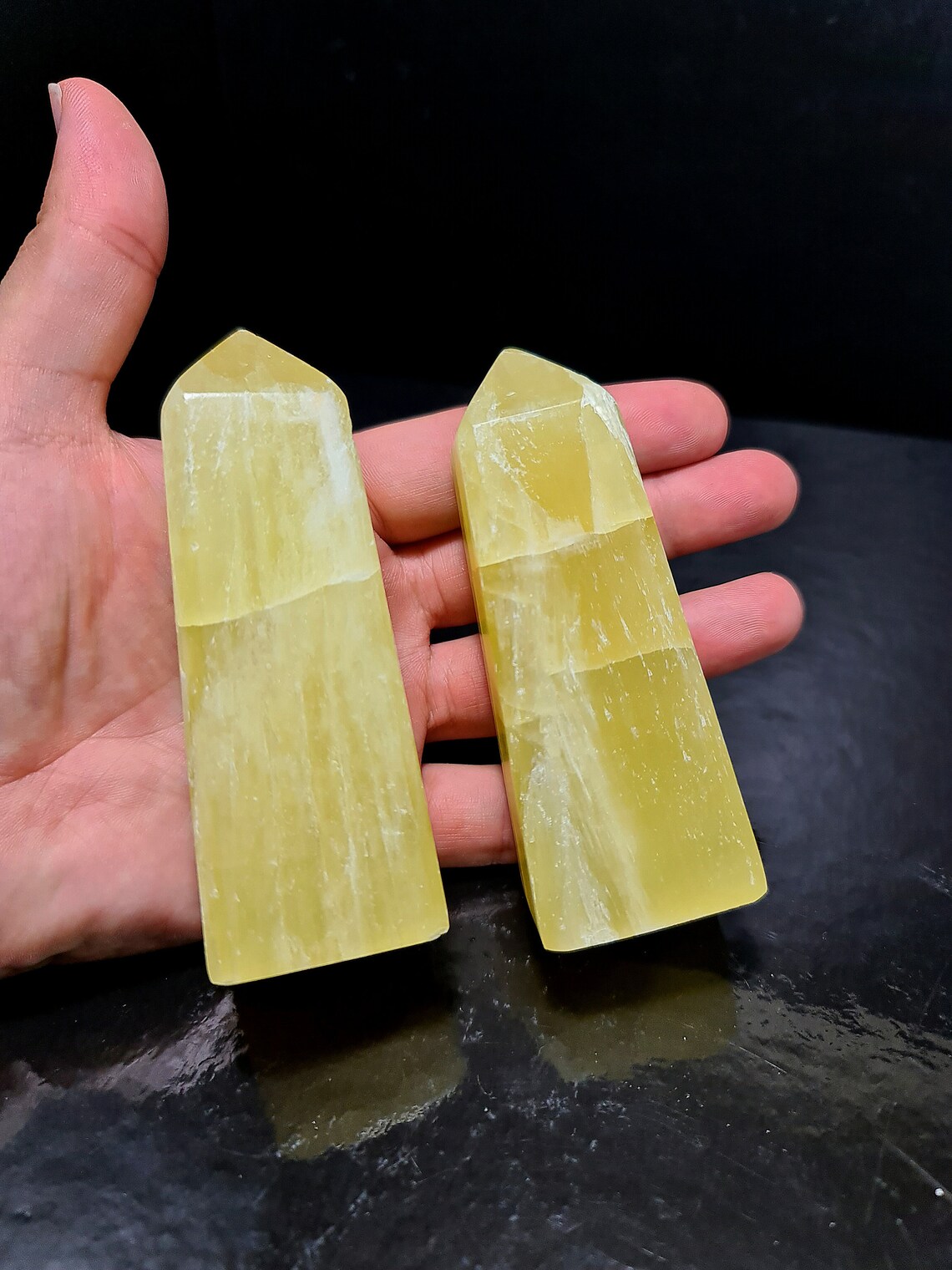 Lemon Calcite Towers helpful with emontional issues & Etsy
