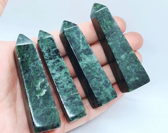 Green Nephrite Jade Tower , 75mm Jade Obelisk From Afghanistan