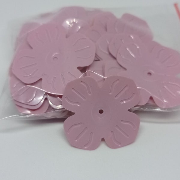 lot de 43 Paillettes séquins plastique fleurs rose