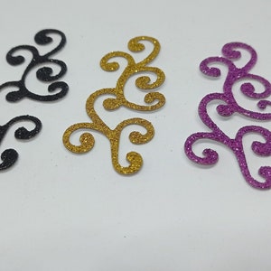 ornements arabesque scrapbooking en carton noir or ou fushia