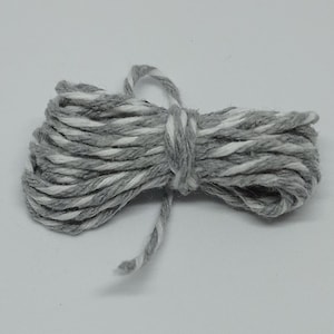 gray and white cotton thread 2meters long 2mm thickness for jewelry creation, creative hobbies