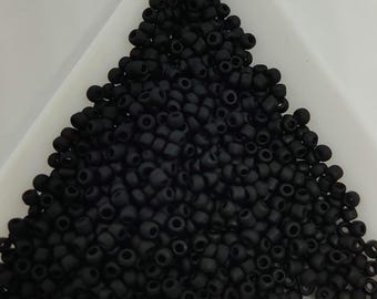 Glass seed beads size 2.5 mm opaque black