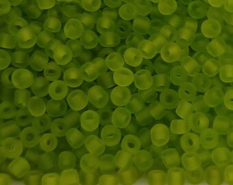 Glass seed beads size 2.5 mm opaque green