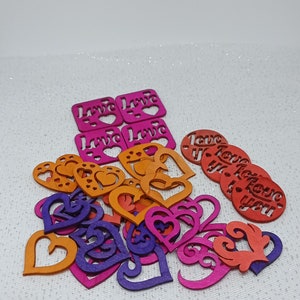 Lot d'estampes en bois Love violet, fuchsia, orange