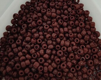 Glass seed beads size 2.5 mm brown