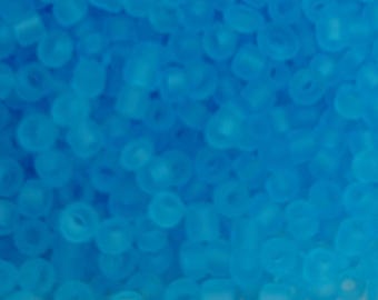 Glass seed beads size 2.5 mm opaque sky blue