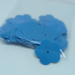 set of 66 Sequins sequins plastic blue flowers