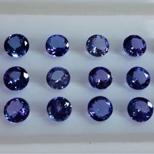2MM to 6MM Natural Tanzanite Round Cut in AAA, Loose Gemstone in calibrated size. Tanzanite Zoisite!