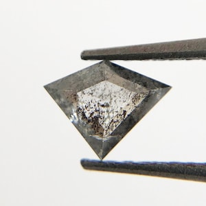 0.35ct salt and pepper diamond shield shape geometric rose cut  natural diamond for jewelry