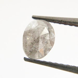 Dw:0.54ct / grey oval shape rose cut natural diamond available  for fine jewelry .