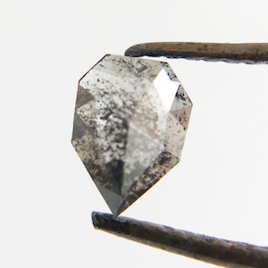 0.32ct salt and pepper diamond pear geometric shape rosecut natural diamond