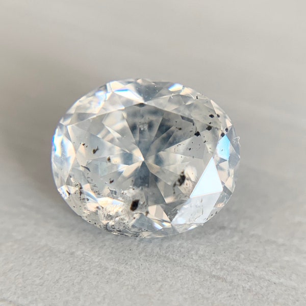 1.35ct salt and pepper diamond oval shape modified cut natural diamond for jewelry  old cut diamond icy diamond