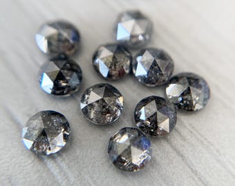 1.39ct Salt and Pepper Diamond: Round Rose Cut Loose Diamond