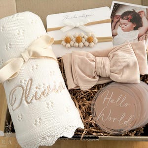 Willkommen in der Welt Geschenk-Box, Benutzerdefinierte Babydecke, Baby Girl Geschenk, Baby-Decken-Set, Baby-Dusche-Geschenk, Neugeborenen Geschenk-Set, Neugeborene Geschenkbox